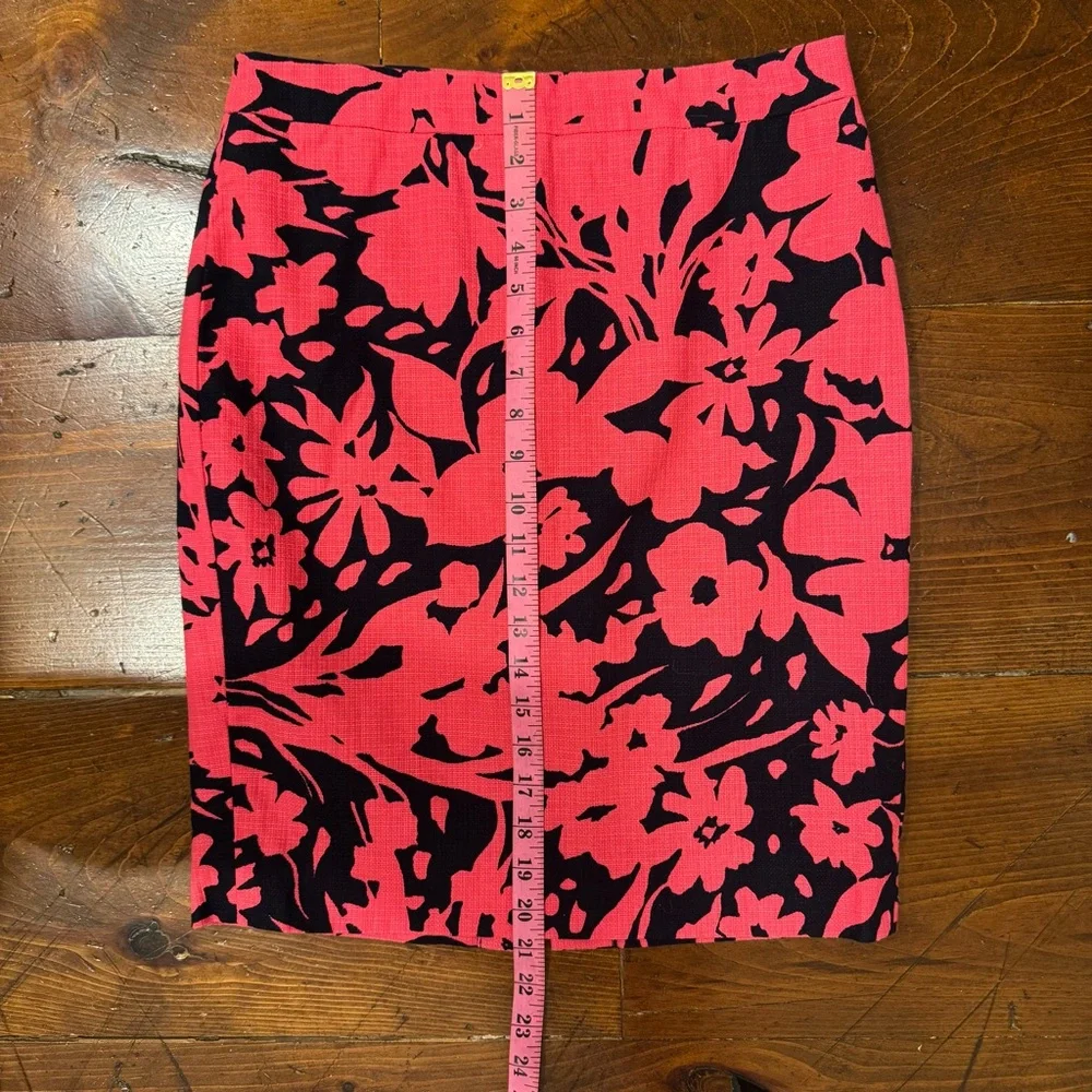 J. Crew Pencil Skirt Hot Pink/Navy- Size 2‎